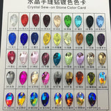 11x19mm Glass Crystal Rhombus Sew On Stone AB Siam Red Beads