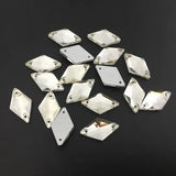 11x19mm Glass Crystal Rhombus Sew On Stone AB Siam Red Beads