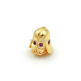 Micro Pave Red CZ Knight Head Beads for DIY Bracelets or Necklaces