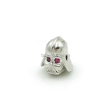 Micro Pave Red CZ Knight Head Beads for DIY Bracelets or Necklaces