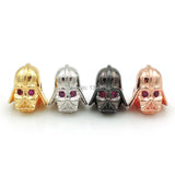 Micro Pave Red CZ Knight Head Beads for DIY Bracelets or Necklaces