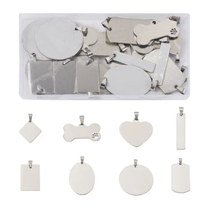 Stainless Steel Stamping Blank Tag Pendant for Necklace Jewelry Making