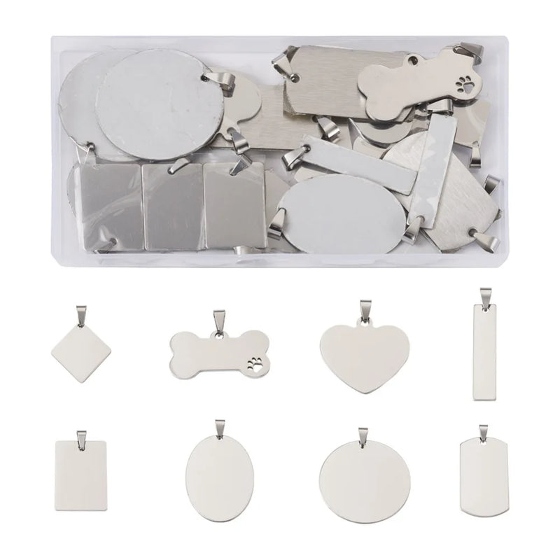 Stainless Steel Stamping Blank Tag Pendant for Necklace Jewelry Making