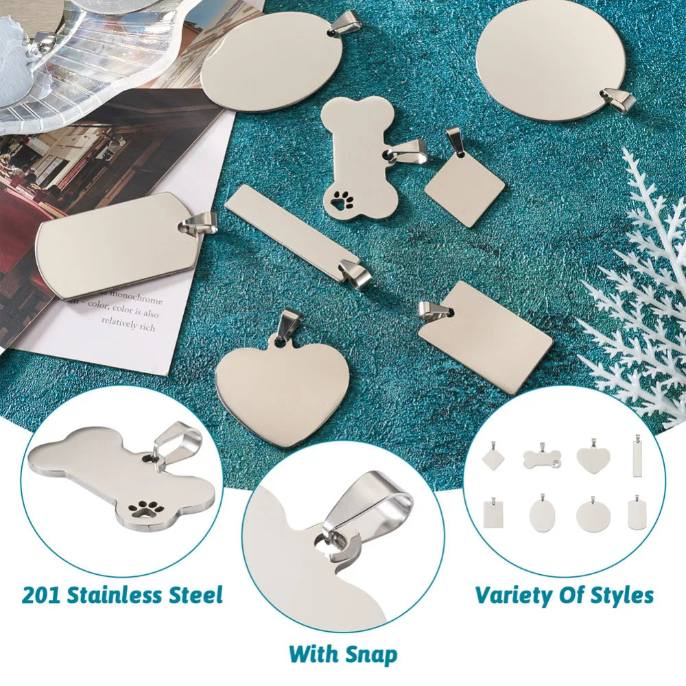 Stainless Steel Stamping Blank Tag Pendant for Necklace Jewelry Making