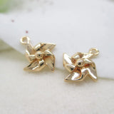 12Pcs Windmill Copper Beads Charms Pendants Jewelry Findings Accessories