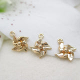 12Pcs Windmill Copper Beads Charms Pendants Jewelry Findings Accessories