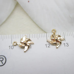 12Pcs Windmill Copper Beads Charms Pendants Jewelry Findings Accessories