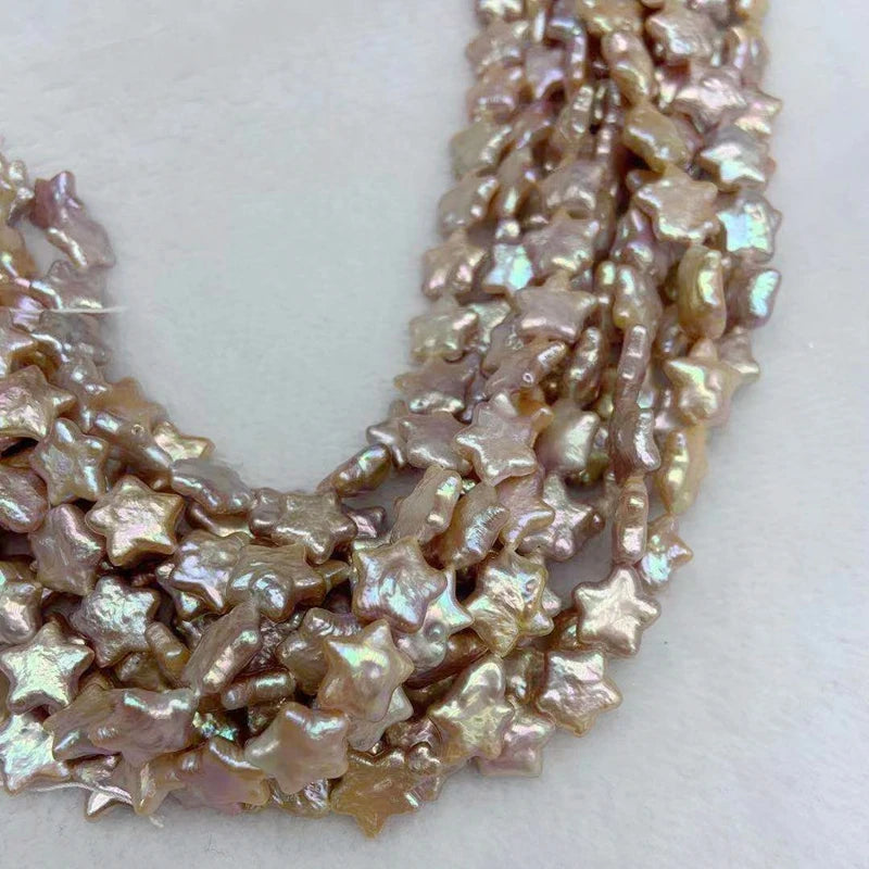 12-13MM Natural Purple Freshwater Pearl Baroque Star Shape Loose Beads