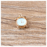 12*13MM 40Pcs Clock Glazing KC Alloy Earring Necklace Pendants Jewelry Charms