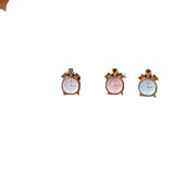 12*13MM 40Pcs Clock Glazing KC Alloy Earring Necklace Pendants Jewelry Charms