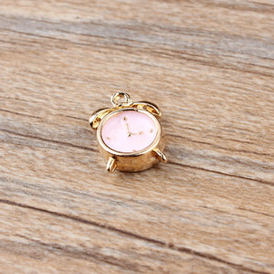 12*13MM 40Pcs Clock Glazing KC Alloy Earring Necklace Pendants Jewelry Charms