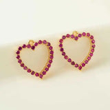 12*13MM Copper Zircon Red Heart Pendants DIY Jewelry Making