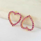 12*13MM Copper Zircon Red Heart Pendants DIY Jewelry Making