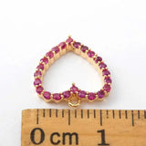 12*13MM Copper Zircon Red Heart Pendants DIY Jewelry Making