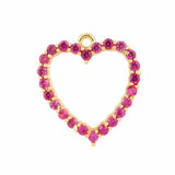 12*13MM Copper Zircon Red Heart Pendants DIY Jewelry Making