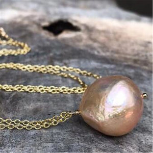 Baroque Freshwater Pearl Necklace 18 Inches Flawless Chain Aurora Gift Women