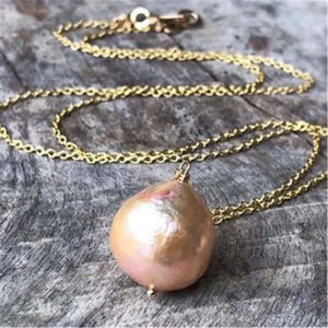 Baroque Freshwater Pearl Necklace 18 Inches Flawless Chain Aurora Gift Women