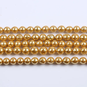 12-13mm Golden Natural Freshwater Pearl South Sea Pearl Dyed Beads for Necklace