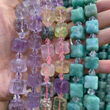 12-13mm Amethyst Amazonite Mixed Stone Beads 15'' DIY Loose Beads