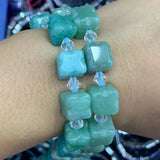 12-13mm Amethyst Amazonite Mixed Stone Beads 15'' DIY Loose Beads