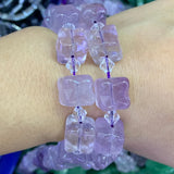 12-13mm Amethyst Amazonite Mixed Stone Beads 15'' Ice Cube DIY Loose Beads