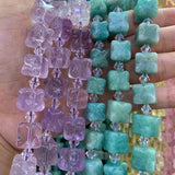 12-13mm Amethyst Amazonite Stone Beads 15'' Ice Cube DIY Loose Beads