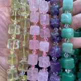 12-13mm Lemon Quartz Aventurine Amethyst Beads 15'' DIY Loose Beads
