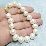 12-13mm Natural Pearl Freshwater Baroque Bracelet Women Jewelry Gift