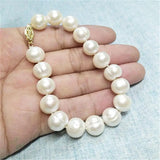 12-13mm Natural Pearl Freshwater Baroque Bracelet Women Jewelry Gift