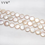 12-13mm Cultured Freshwater Pearl Beads Flat Round Natural Pearl for DIY Jewelry