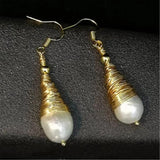 Baroque Pearl Earrings 18k Hook Wedding Jewelry