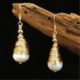 Baroque Pearl Earrings 18k Hook Wedding Jewelry