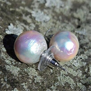 Baroque Pearl Earrings 18k Ear Stud Party Dangle Gift Wedding Aurora Women
