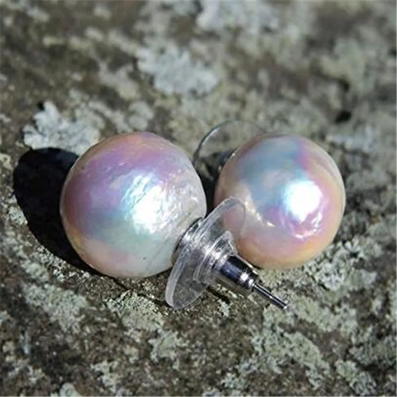 Baroque Pearl Earrings 18k Ear Stud Party Dangle Gift Wedding Aurora Women