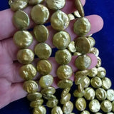 12-13mm Coin Pearl Freshwater Pearl Necklace DIY Colors Button Shape