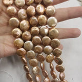 12-13mm Coin Pearl Freshwater Pearl Necklace DIY Colors Button Shape