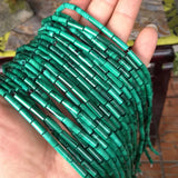 Tube Column Green Malachite Beads 15'' for Jewelry Making Bracelets