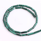 Tube Column Green Malachite Beads 15'' for Jewelry Making Bracelets