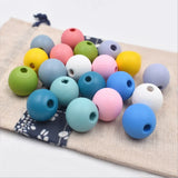 Colorful Wooden Beads for DIY Crafts Jewelry Toys 12-30mm