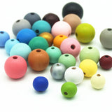 Colorful Wooden Beads for DIY Crafts Jewelry Toys 12-30mm