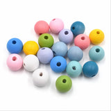 Colorful Wooden Beads for DIY Crafts Jewelry Toys 12-30mm