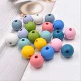 Colorful Wooden Beads for DIY Crafts Jewelry Toys 12-30mm