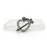 Micro Pave Clear CZ Heart Of Arrow Charm for DIY Bracelets or Necklaces