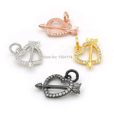 Micro Pave Clear CZ Heart Of Arrow Charm for DIY Bracelets or Necklaces