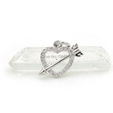 Micro Pave Clear CZ Heart Of Arrow Charm for DIY Bracelets or Necklaces