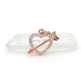 Micro Pave Clear CZ Heart Of Arrow Charm for DIY Bracelets or Necklaces