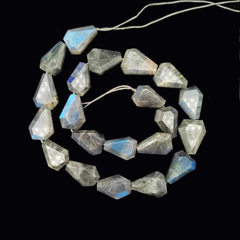 Grey Labradorite Irregular Shape Faceted Semi-Precious Stone Loose Beads