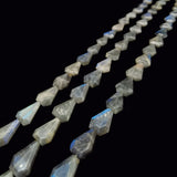 Grey Labradorite Irregular Shape Faceted Semi-Precious Stone Loose Beads