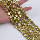 12-14mm Natural Freshwater Coin Shape Pearl Strands