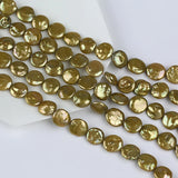 12-14mm Natural Freshwater Coin Shape Pearl Strands